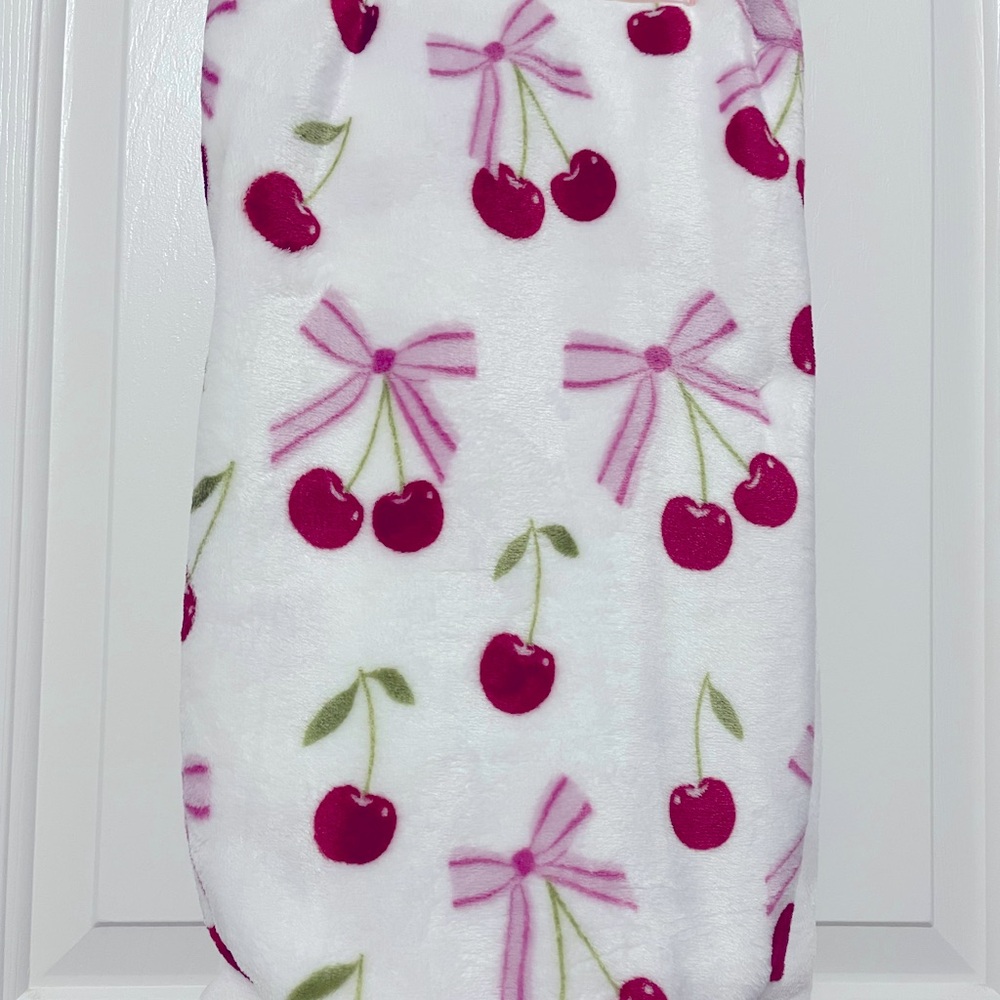 Plush cherry throw blanket